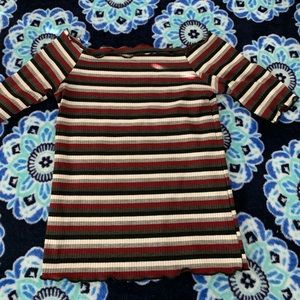 Stripped semi crop top